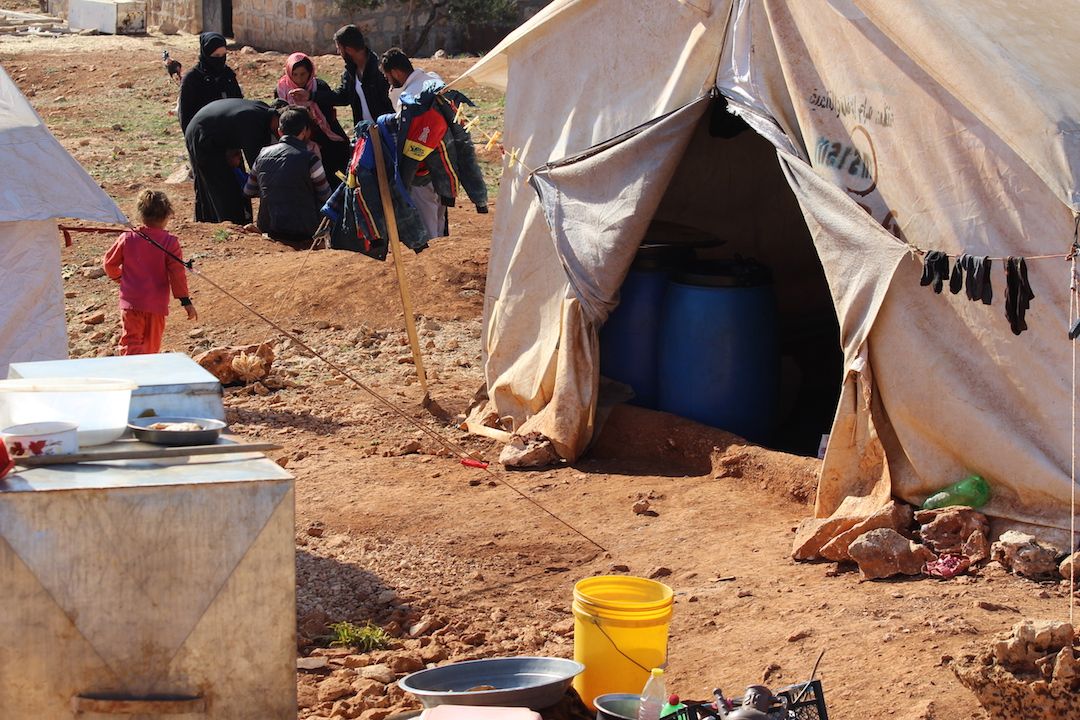 Syrian families have been displaced multiple times During this 9-year war, homes and vital infrastructure have been destroyed, many people have lost families and friends and the future remains uncertain. Many families who have fled violence reside in tents such as these in often cramped conditions.