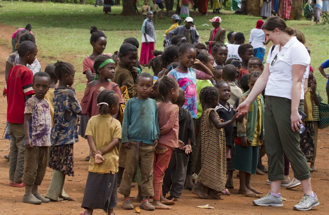 Jacquelyn Horton, Dropbox’s Social Impact, Sustainability, and ESG Manager on a visit to GOAL’s nutrition program in Ethiopia, an operational centerpiece of the partnership.